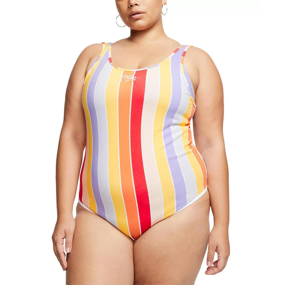 Womens Nike Plus Size Multi Striped Bodysuit Tight Fit Size 2X - Picture 1 of 2